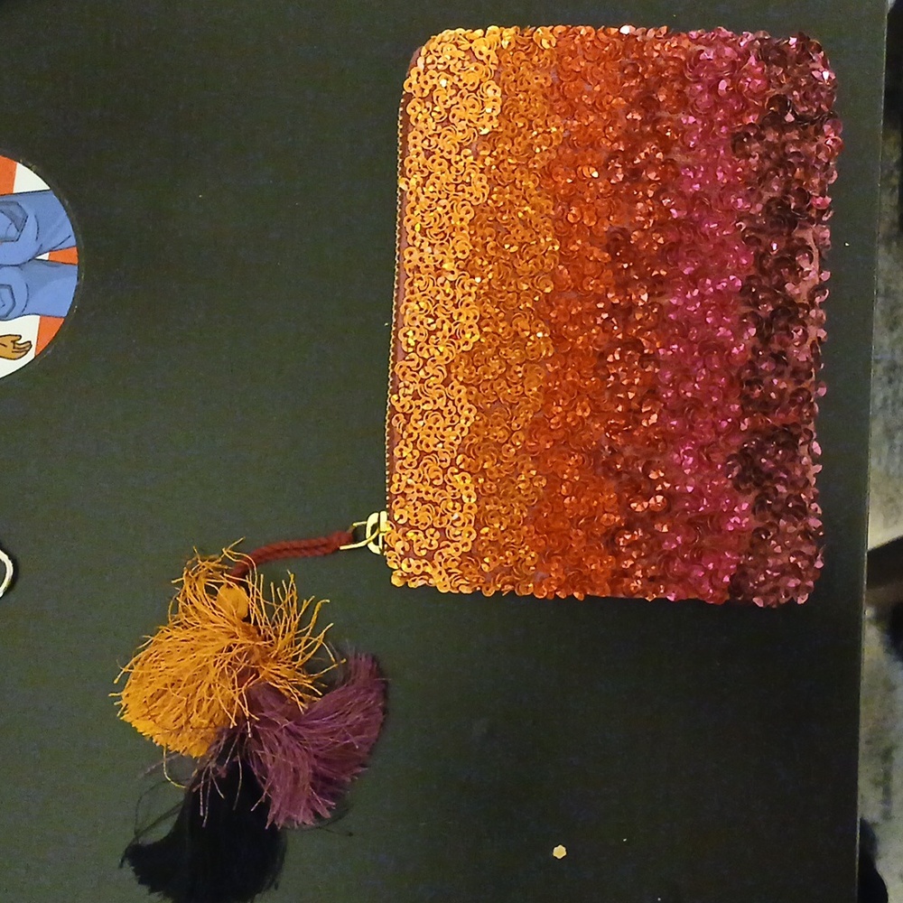 Oliver Bonas Sequined Zip Pouch